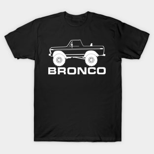 1978-1979 Bronco Side Topless White Print T-Shirt